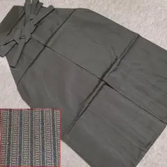 ◆2076◆美品　正絹　男袴　縞袴　茶色　行燈型　仙台袴　和装着物