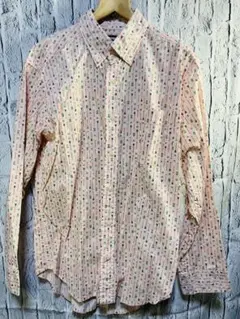 定価7590円　ほぼ新品 Lands' End M 長袖シャツ ピンク模様