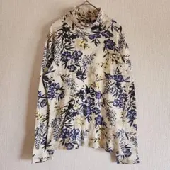 【DOCLASSE】（XL）花柄プリントハイネックカットソー/婦人服/総柄