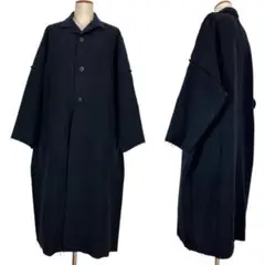 Yohji Yamamoto 20AW カットオフ ダブルフェイス コート黒紺1