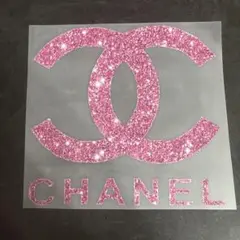 CHANEL ピンクグリッター アイロンプリントシート