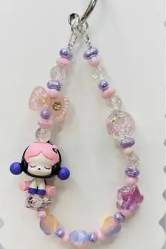 携帯ストラップ ピンク色 紫色