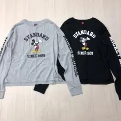 Disney ディズニー ミッキー ロング Tシャツ ロンT L 2点