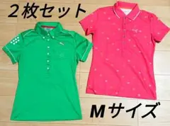 プーマ　レディース　ゴルフ　ウエア　ポロシャツ　グリーン　ピンク　スポーツ