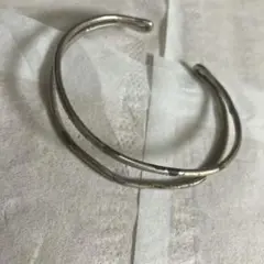 【早い者勝ち】レトロ シルバー ダブルバングル