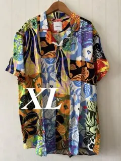 【新品】Desigual メンズ マルチカラー フラワー柄アロハシャツ XL