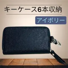 大容量‼️カラビナ付キーケース6本収納✨アイボリー
