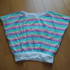 カラフルトップス 90サイズ ハンドメイド 後ろ切り替え 動きやすい