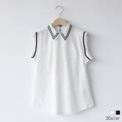 レース刺繍ノースリーブブラウス