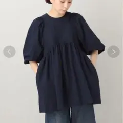 美品　Curensology(カレンソロジー)/サッカーギャザープルオーバー　黒