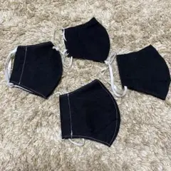 立体型マスク4枚セット 黒白　大人用