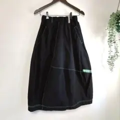 【K69】パーソンズPERSON’Sロングスカート　フレアスカート　ブラックS