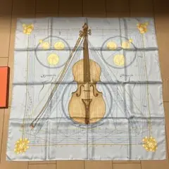 新品 HERMES カレ90 球体が奏でる音楽 シルク スカーフ バイオリン