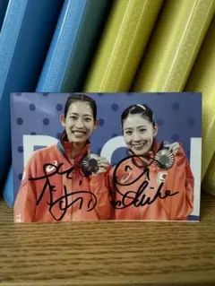 バドミントン 宮崎友花 直筆サイン入り写真 ② オリンピック 志田千陽 松山奈未 バドミントン 宮崎友花 直筆サイン入り写真 ② オリンピック