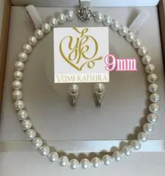 未使用YUMI KATSURA 9mm パールネックレス&イヤリング 10㎜