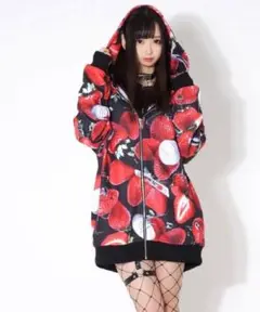 TRAVAS TOKYO いちご 苺 ストロベリー ジップ パーカー フーディ