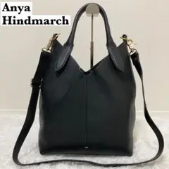 美品♡ アニヤハインドマーチ ビルドア ハンドル付き トートバッグ レザー 黒