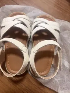 ホワイト クロスストラップ サンダル (14cm )