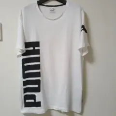 PUMA ホワイト Tシャツ ロゴ入りXL