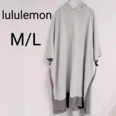 送料込❤lululemon 【M/L】フード付きニット グレー系 ポンチョ
