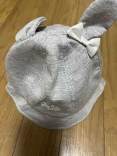Polo Baby ウサギ耳付きグレー帽子44cm