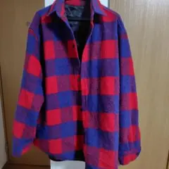 WHITELAND 赤と青のチェック柄長袖シャツ