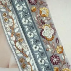 107.インド刺繍 1m50cm×3本セット