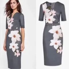 Ted baker 花柄グレー ワンピース サイズ0