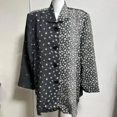 ※ Sasasone ササローネ　レディース　ブラウス　シャツ　花柄　肩パッド