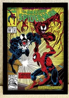 N698 スパイダーマン　アメリカンレトロ　ポスター　額付き