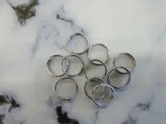 二重リング 内径15mm クロームめっき 10個入り シルバー
