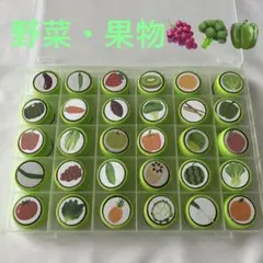 野菜　果物　食べ物　イラスト　絵合わせ　ペットボトルキャップ マッチング
