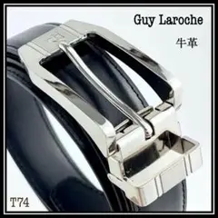 【B級品】 新品未使用Guy Larocheベルト レザー ブラックT74 黒①