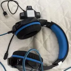 USB接続 ヘッドセット 青と黒
