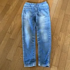 GU 130cm ライトブルー ストレートパンツ