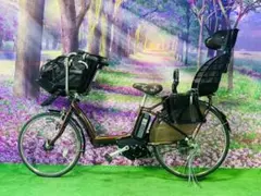 ❷4385 子供乗せ電動自転車ブリヂストン3人乗り26インチ良好バッテリー