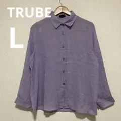 TRUBE トゥルベ パープル 長袖シャツ L 透け感 Bl