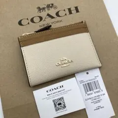 コーチ パスケース コインケース ベージュ 上品
