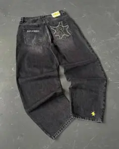 黒バギーデニムスターチーム menes jaded london bigboy似