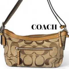 COACH コーチ シグネチャー キャンバス×レザー ワンショルダーバッグ
