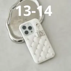 ダーリッチキルティングビジューDDチャームiPhoneケース WH Darich