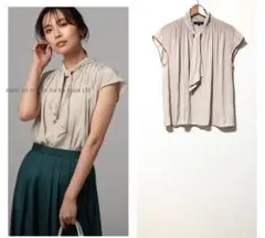 美品　アンタイトル　洗える　ボウタイブラウス　　2 M