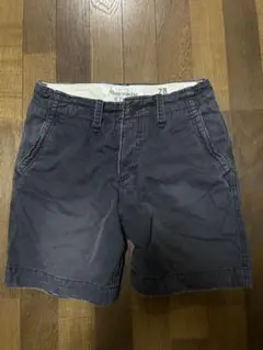 Abercrombie and Fitchショートパンツ28アバクロDKNAVY