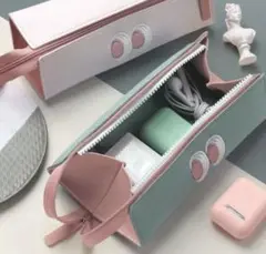 可愛い韓国雑貨♡ペンケース グリーン ポーチ 大容量 化粧品 充電器 お揃い