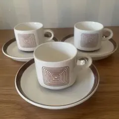 未使用 1960年代 昭和レトロ ビンテージ モダン カップ&ソーサー