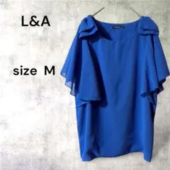 ⭐︎【L&A】シフォンブラウス　リボン付き　デザイントップス　レディース　青