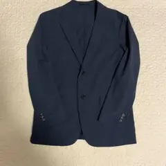 美品✨ユニクロ 感動スーツ SLIM FIT シアサッカー ストライプ L 感動ジャケット（シアサッカー・袖丈着丈標準）、エクストラ