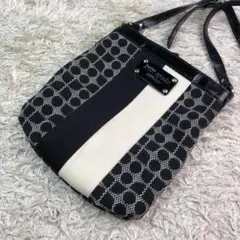 ケイトスペードニューヨーク キャンバス エナメル トートバッグ 黒 ブラック