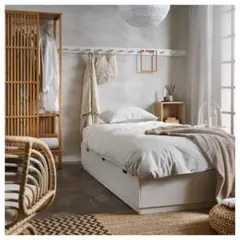 引き取りのみ‼︎ikea セミダブルベッド シングル・セミダブルベッド（ベットフレーム）の通販 - IKEA