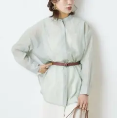 continuer de NICE CLAUP シアーバンドカラーシャツ